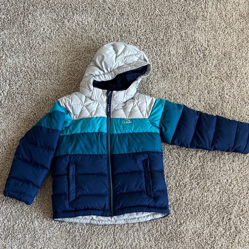 L.L. Bean Teal and Gray Hooded Jacket